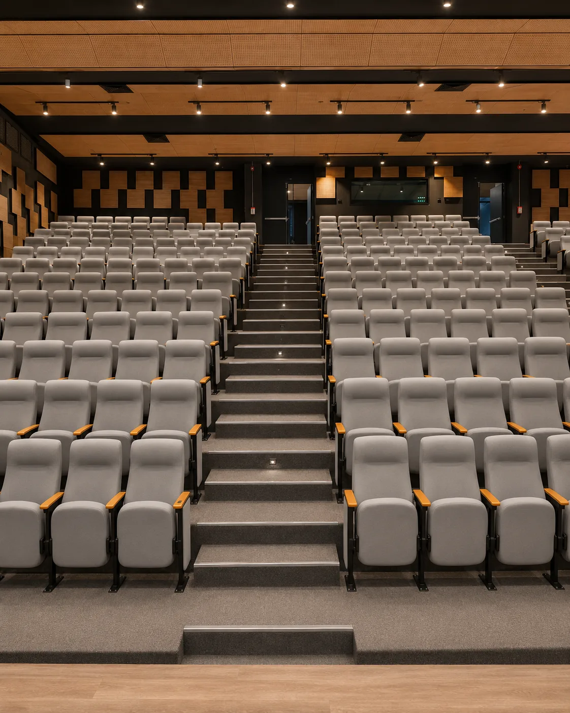 Sillas instaladas para auditorios y teatros